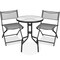 Best Choice Products 3-Piece Patio Bistro Dining Furniture Set w/ Round Textured Glass Tabletop, Folding Chairs